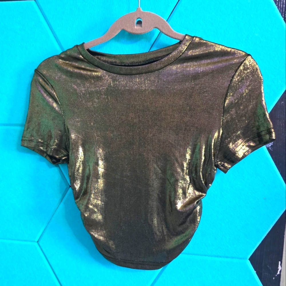 Gold crop top